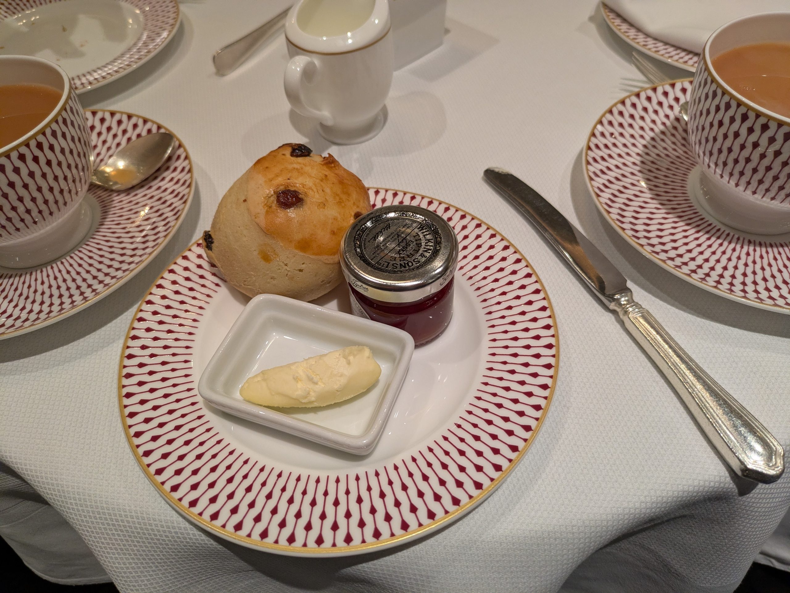 Scone, clotted cream and strawberry jam